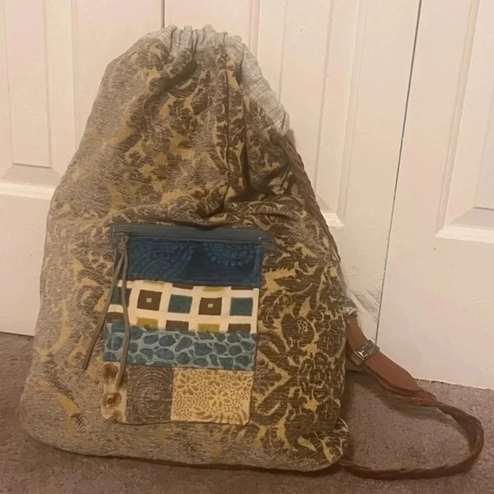 One of a Kind Deidre McGehee Design DMD Chenille One Strap Backpack Bag Purse - Picture 4 of 14